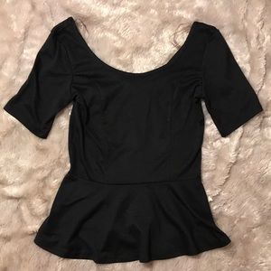 Black peplum top